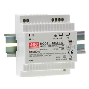 Mean Well DR-60-12 Fuente de Alimentación Conmutada para Carril DIN 54 W 12 VDC 4,5 A