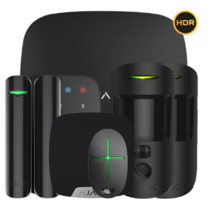 Ajax Hub 2 Kit Negro – Hub2 + 2× MotionCam HDR PHOD + DoorProtect Plus + SpaceControl + KeyPad + HomeSiren