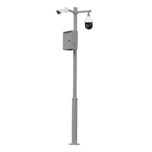 Global KIT-BACULO-35-GRIS – Báculo desmontable 3,5 m acero galvanizado gris con soporte cámara y speed dome