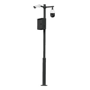 Global KIT-BACULO-35-NEGRO – Báculo desmontable 3,5 m acero galvanizado negro con soporte cámara y speed dome