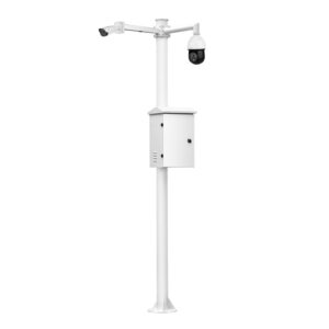 Global KIT-BACULO-60-BLANCO – Báculo desmontable 6 m acero galvanizado blanco con soporte cámara y speed dome