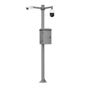 Global KIT-BACULO-60-GRIS – Báculo desmontable 6 m acero galvanizado gris con soporte cámara y speed dome