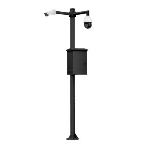 Global KIT-BACULO-60-NEGRO – Báculo desmontable 6 m acero galvanizado negro con soporte cámara y speed dome