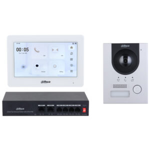 Dahua KTP04-S2(F) Kit Videoportero IP con Placa Exterior, Monitor Interior y Switch PoE