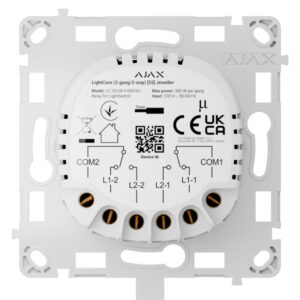 Ajax LightSwitch LightCore 2-gang 2-way Jeweller — Interruptor Doble Conmutado