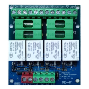 GL-Seguridad RE-4F Módulo 4 Relés con Fusible 12 Vdc