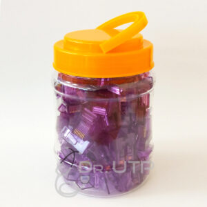 DrUTP RJ45-PURPLE – Conector RJ45 CAT.5e Color Morado (Tarro 100 ud.)