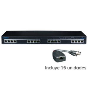 UTEPO UTP116PV-HD2 Conversor UTP 16 canales Vídeo 4EN1 + Alimentación Rack 19"