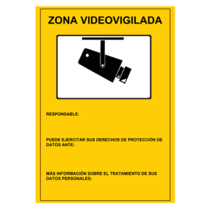 Cartel para Zona Videovigilada 297×210 mm Interior/Exterior