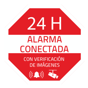 Avant Pegatina Aviso Alarma Conectada Vinilo Laminado 65×65 mm