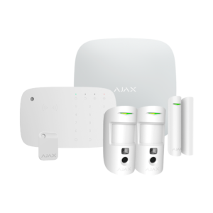 Ajax AJ-HUB2KIT-DP-PHOD-KPD-W Kit de Alarma Profesional Grado 2 con Hub 2, 2 PIRCAM PhOD, Teclado RFID y TAG