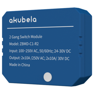 Akubela AK-ZBMD-C1-R2 Relé inteligente ZigBee 3.0 de 2 líneas 10 A