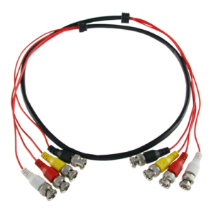 Cable Preparado Múltiple BNC Macho a BNC Macho 4 Vías 1,5 m