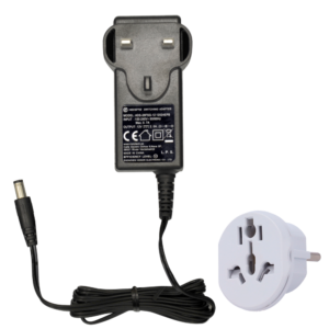 Alimentador electrónico estabilizado 12 V / 2000 mA con enchufe UK y adaptador EU incluido
