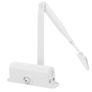 Dorcas D-22206 White Cierrapuertas de brazo articulado superficie reversible 25-85 kg