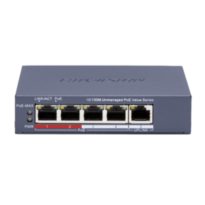 Hikvision DS-3E0105P-E/M(C) Switch PoE no gestionable 4 puertos FE 45 W Extend 300 m
