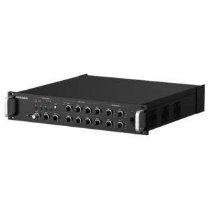 Hikvision DS-QAZ1A1000G1-VB4 Amplificador en red 1000 W con mezclador y 4 zonas