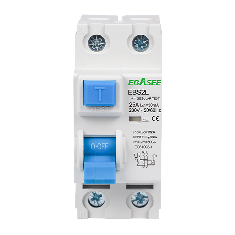 Ebasee EBS2L-25A-1P+N-30mA-AC Interruptor Diferencial Mono
