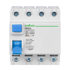 Ebasee EBS2L-25A-3P+N-300mA-A Interruptor Diferencial 4 Po