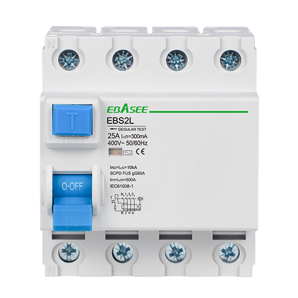 Ebasee EBS2L-25A-3P+N-30mA-AC Interruptor Diferencial Tetr