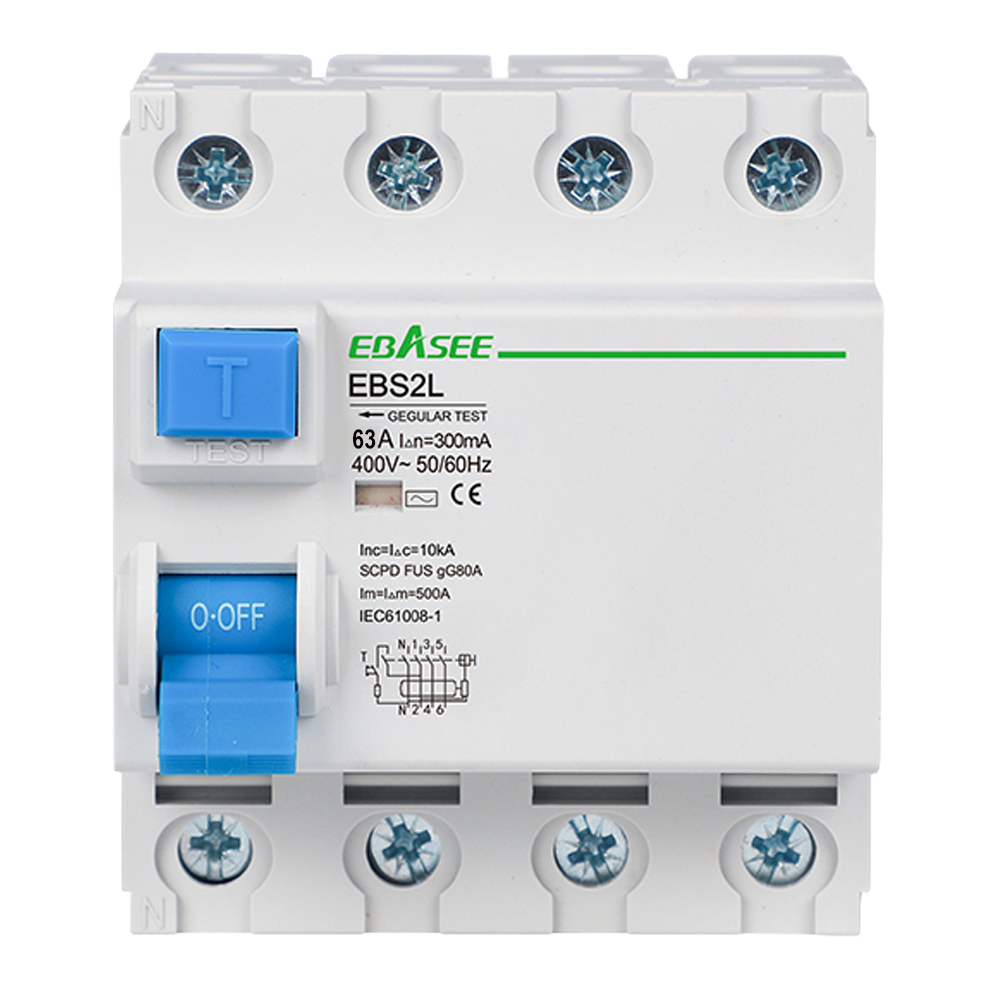 EBS2L Interruptor Diferencial 4P 63A 300mA Tipo AC Carril