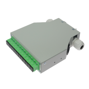 FIBERBOX-DIN-12-SC-APC Caja de Distribución de Fibra Óptica para Carril DIN con 12 Adaptadores SC/APC