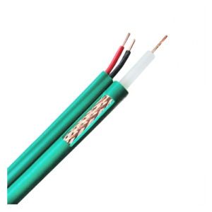Cable combinado KX6 vídeo y alimentación cubierta verde rollo 100 m