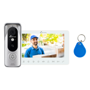 Nivian NV-VIDEOINTERCOM-2BASIC-RFID Kit Videoportero 2 Hilos con Lector RFID y Monitor Táctil 7″