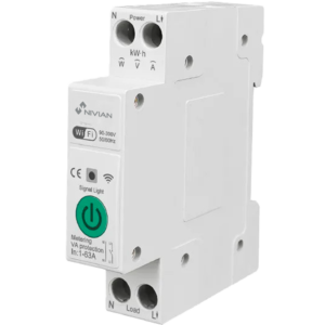 Nivian Smart NVS-ENERGYMETER65DIN-W Interruptor Carril DIN Medidor de Consumo WiFi 63A