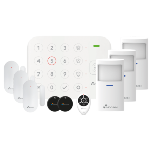 Nivian Smart NVS-KEYPADALARM-PREMIUM Kit de Alarma Inalámbrica WiFi con Teclado y Lector RFID 95 dB