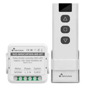 Nivian Smart Kit Controlador WiFi Motor de Persiana + Mando RF 433 MHz