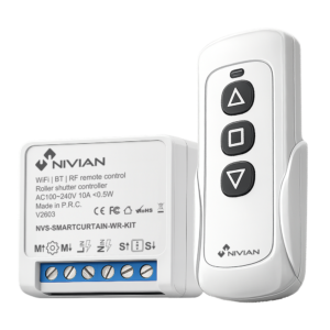 Nivian Smart NVS-SMARTCURTAIN-WR-KIT Controlador WiFi para Motor de Persiana con Mando RF 10A