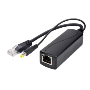 Splitter PoE 30W IEEE 802.3af/at — Entrada RJ45 PoE y Salida RJ45 + Jack DC 12V/2A