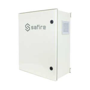 Safire SF-BOX0812V-UPS-IP55 Armario de Poliéster SMC con Switch 8 Puertos, UPS y Gestión IP55