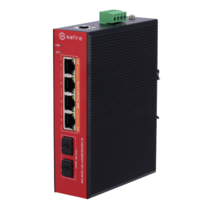 Safire SF-SWI4GE2MGSFP-4BT-360W-DIN Switch Industrial L2+ PoE bt 90 W con SFP 2.5G y carril DIN