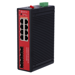 Safire SF-SWI8GE4SFP-2BT-360W-DIN Switch Industrial L2+ Gestionable 8 PoE Gigabit 4 SFP 2×90 W Fanless DIN