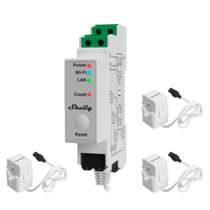 Shelly Pro 3EM 120A Medidor de Energía Trifásico con Pinzas CT120 y WiFi/LAN/BT