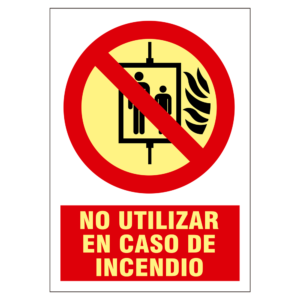 SIGNS-4175B-2129 Cartel de señalización contra incendios fotoluminiscente categoría B