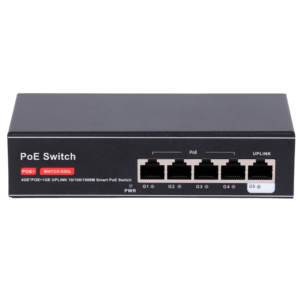 Switch PoE no gestionable 4 puertos PoE + 1 Uplink RJ45 Gigabit 65 W SW4GE1GE-65W