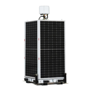 Safire Cube-1200S Torre CCTV Solar Estacionaria 14 kWh 4×460 W Mástil 7 m IP65