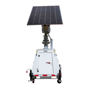 Safire TRAILER-5880WH-440W-7M Torre estacionaria de CCTV solar compacta 5,88 kWh / mástil 7 m