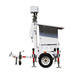 Safire TRAILER-5KWH-440W-7M Torre móvil de CCTV solar con mástil telescópico de 7 m y batería LiFePO4 de 5,89 kWh