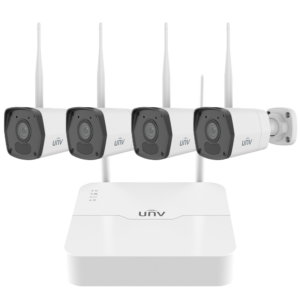 Uniview KIT NVR301-08S4-LW + 4×IPC2122LB-AF28WK-WF Kit WiFi NVR 8 canales con 4 cámaras bala 2 MP