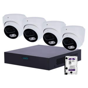 Uniarch UV-NVRKIT108T-4 Kit Videovigilancia NVR 8CH PoE + 4 Cámaras Turret 4 Mpx + HDD 1 TB