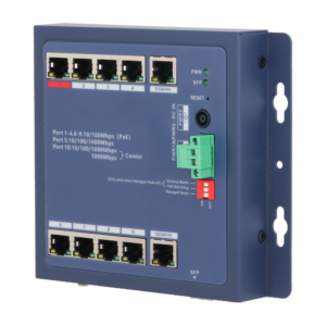 X-Security XS-SWI1008HIPOE-MFC-90-DIN Switch Industrial Gestionable L2 8 puertos PoE Hi-PoE 90 W carril DIN