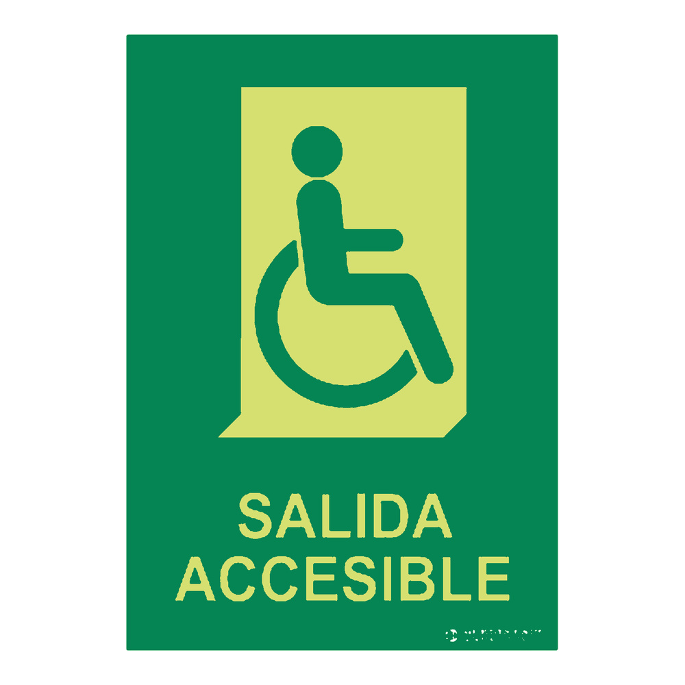 Señal fotoluminiscente salida accesible rectangular Clase A EYS-3100