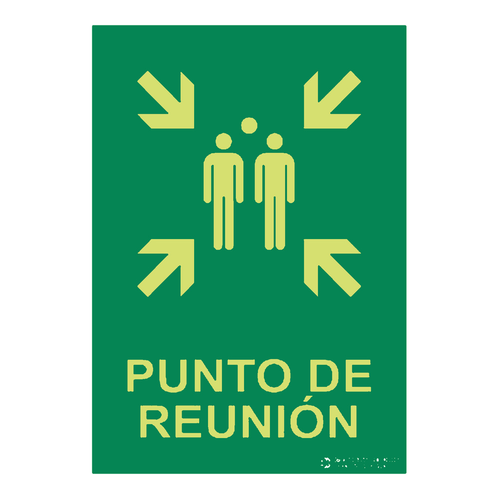 Señal fotoluminiscente punto de reunión rectangular Clase A EYS-3120