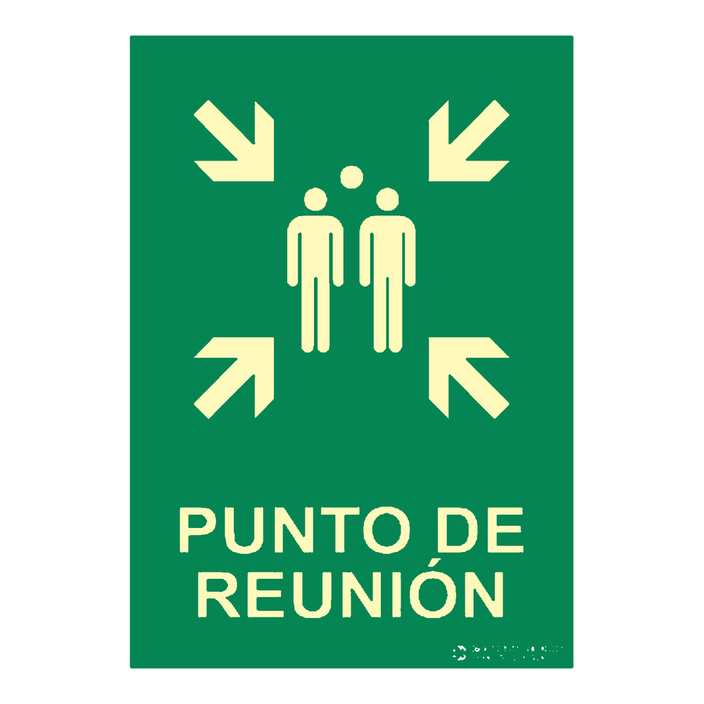 Señal fotoluminiscente punto de reunión rectangular Clase B EYS-3120