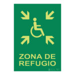 Señal fotoluminiscente zona de refugio rectangular Clase A EYS-3130