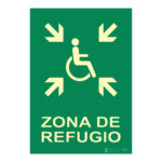 Señal fotoluminiscente zona de refugio rectangular Clase B EYS-3130